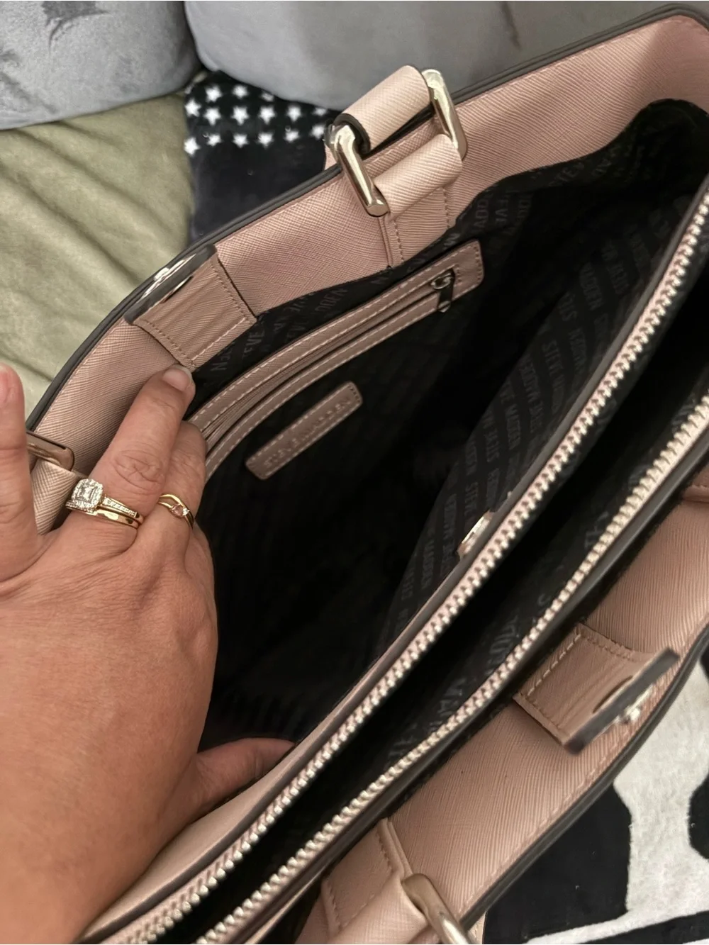 Steve Madden Blush Pink Structured Satchel Handbag